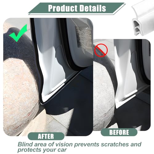 Image of Osilly Car Door Protector Edge Guards, 33Ft Anti Collision U Shaped Automobile Door Seal Protector, No Glue Vehicle Exterior Edge Trim Protective Strip Accessories, Universal Fit (White)