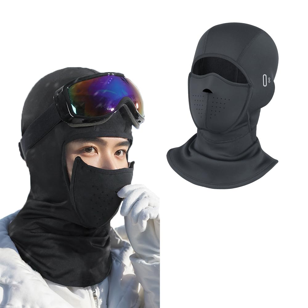 Motorrad Fahrrad Balaclava Winter Ski Maske für Männer Frauen Gesicht Haube Warm Windproof Breathable für Laufen im Freien Aktivities, Black, XXS-S