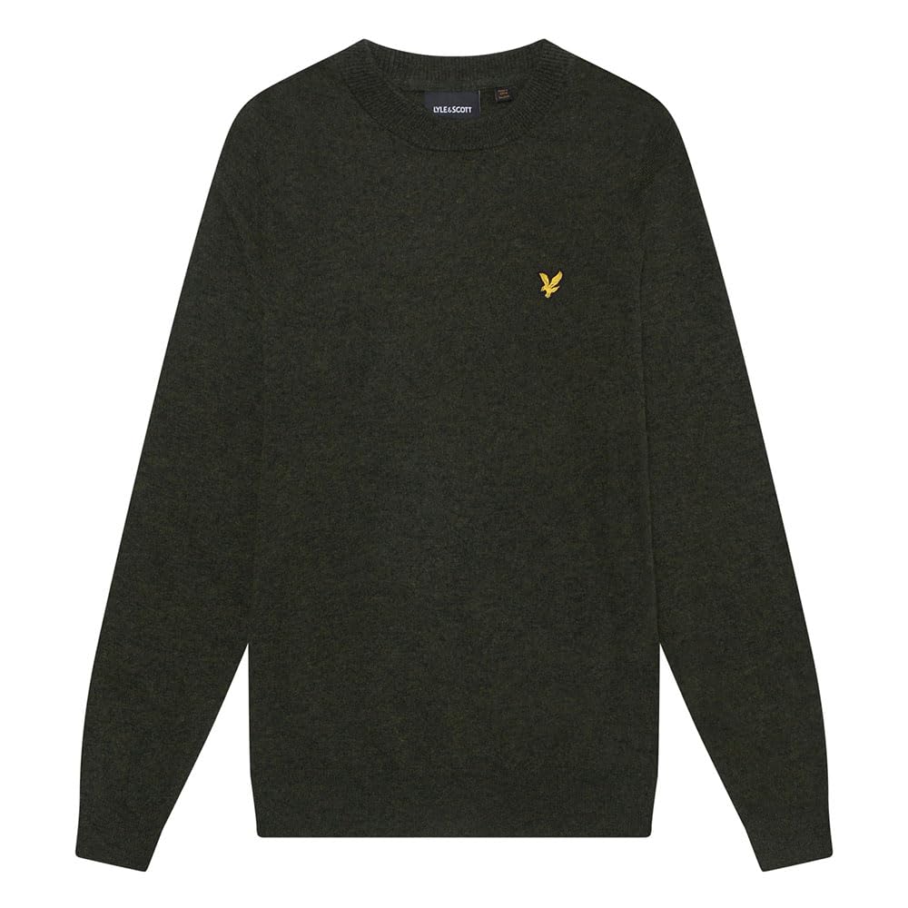 Lyle & Scott KN2114V Lambswool Blend Crew Neck Sweater, Green, XXL