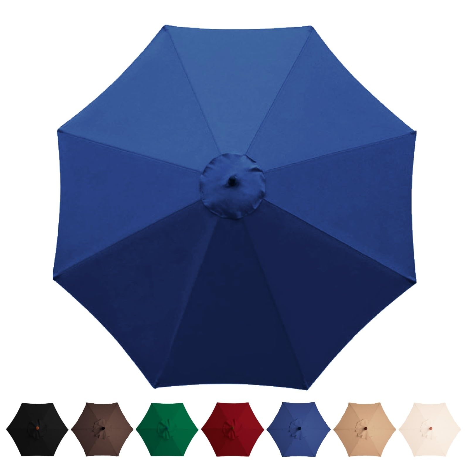 Janeepoch 2/2.7/3.0m Garden Umbrellas Canopy Replacement Outdoor Beach Yard Pool Parasol Top Replacement Canopy Hexagonal 6 Arms (Canopy Only, blue)(Color:Blue,Size:2.7m 8 ribs)
