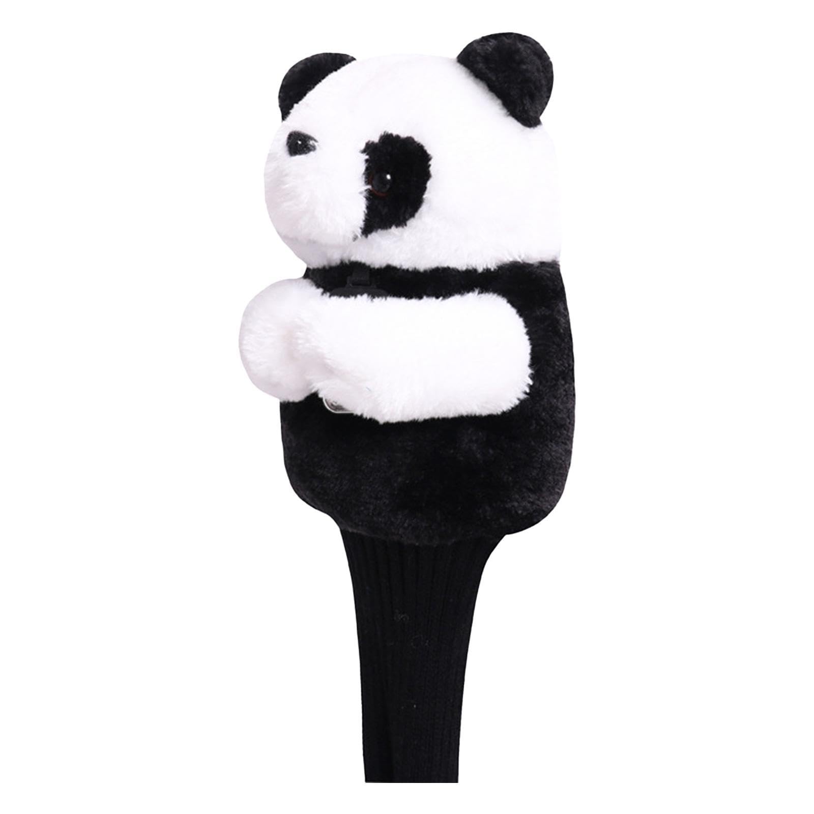 Ronyme Soft Plush Panda Golf Wood Driver Headcover Protector Lovely Long Neck Golf Club Head Cover Animal Wood Driver Head Cover Novelty Accessory Novel Golfing Gifts for Men Women Golfer Equipment