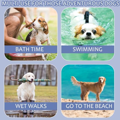 Hixingo Hundebademantel für Kleine Große Mittelgroße Hunde, Extra Saugfähig Hunde Bademantel Mikrofaser mit Klettverschluss Und Verstellbarem Gummizug (S,Blau Gestreift)