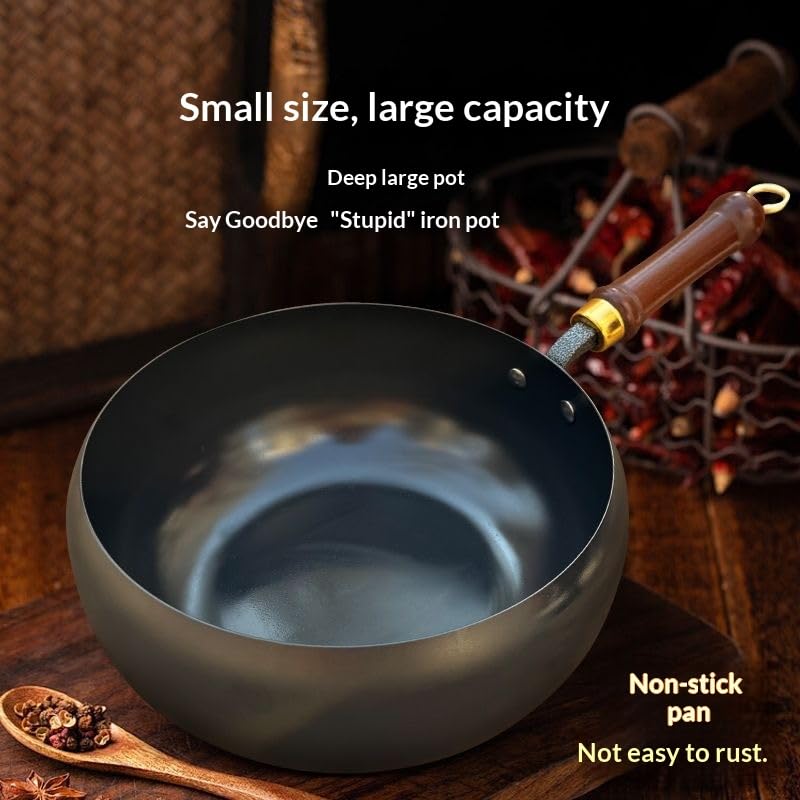 Wok japonés de hierro fundido con tapa de madera 11 pulg miniatura 5