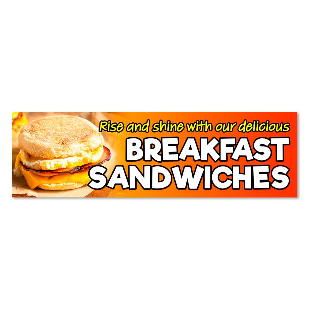 Breakfast Sandwiches Vinyl Banner Large - 36x120