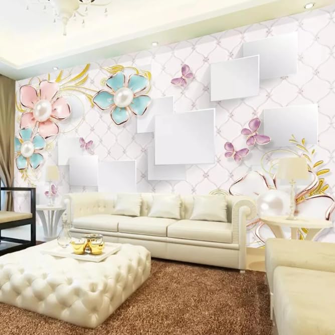 Papier peint 3D salon fond TV grand format 300x210 cm avec motif photo murale