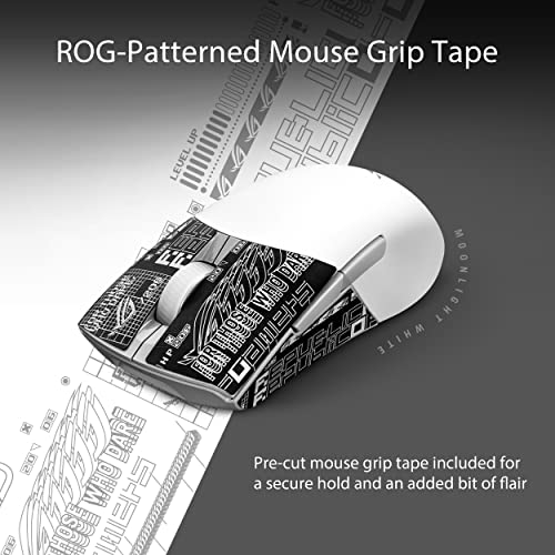 Asus Rog Keris Wireless Aimpoint Gaming Mouse, Tri-Mode Connectivity (2.4Ghz Rf, Bluetooth, Wired), 36000 Dpi Sensor, 5 Programmable Buttons, Rog Speednova, Replaceable Switches, Paracord Cable, White #TOP6