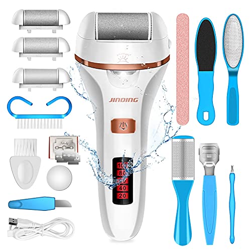Electric Callus Remover Foot File, Rechargeable Foot Callus Remover Tool Kit Spa Pedicure Tool Set for Foot 2 Speed Can be Used Wet and Dry