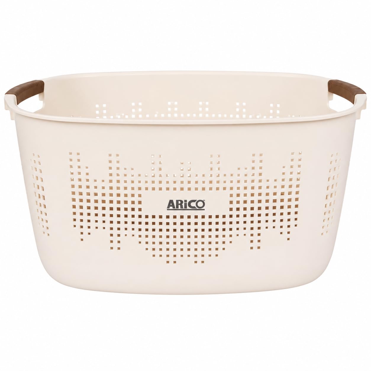 ARICO Premium Plastic Laundry Basket with Comfort Grip Handles - Medium Ventilated Clothes Storage Organizer for Bathroom, Bedroom & Home (Off-White, Oval Shape) (Medium 35x26.5.15.5 CM) 12 litres-image-26