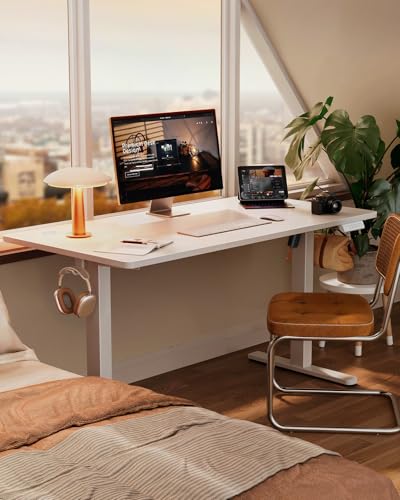Miniatura 2 de ErGear Escritorio Elevable Eléctrico, 120x60cm, Blanco | Ajuste Eléctrico 72-118cm, 4 Memorias, 80kg, <55dB, Estable, Ganchos y Pasacables, Tablero Ensamblado.