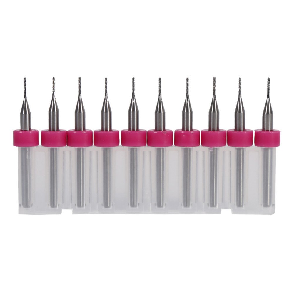 ELBME 10Pcs/Set 0.8mm Carbide CNC/PCB End Mill Endmill Engraving Bits for Milling Mane-picture-22