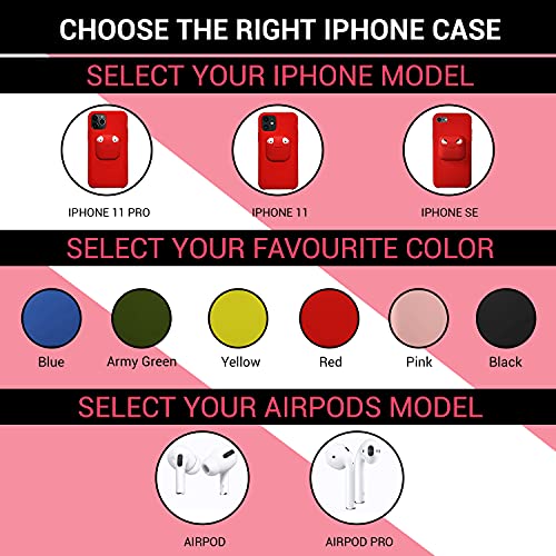 Comforthurry Iphone Case With Airpod Holder On The Back- Compatible With Iphone 11 Pro, Iphone 11, Iphone 8, Iphone Se, Airpods Pro And Airpods (Pink, Iphone Se-8/Airpods Pro) #TOP2
