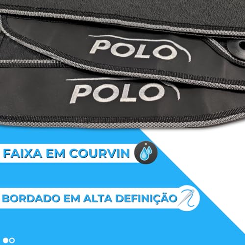 Jogo de Tapetes Automotivos Emborrachados para Polo 2018-2019 - 2020-2021 - 2022-2023 - 03 peças