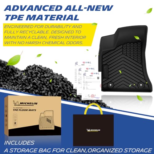 Image of Michelin Vehicle Mats for 2011-2023 Dodge Charger /Chrysler 300 AWD(3 Piece) | All-Weather TPE Custom Fit Liner, Premier