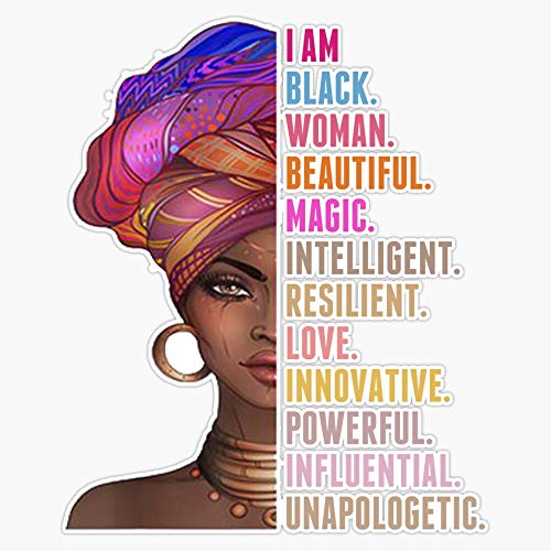 TCT Trading I Am Black Woman Black History Month 2020 Vinyl Stickers Waterproof Decal Car, Laptop, Bumper Stickers 5
