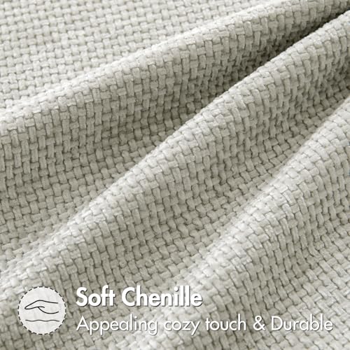 Image of MIULEE Pack of 2 Couch Throw Pillow Covers 20x20 Inch Grey-White Modern Boho Accent Decorative Pillow Covers Soft Chenille Farmhouse Cushion Covers for Home Decor Bed Sofa Living Room