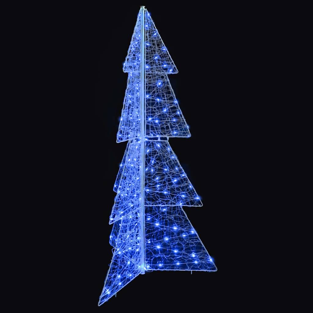 Moderno árbol de Navidad acrílico, 150 cm de altura, 160 LED azules, alimentado por USB, decoración duradera para interior y exterior protegido