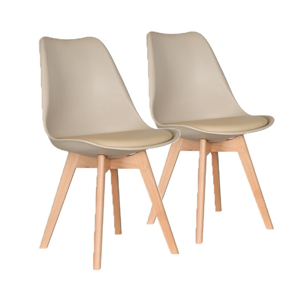 AVC Designs Set of 2 Dining Chairs Designer Wooden Home Office Commercial (Brown)