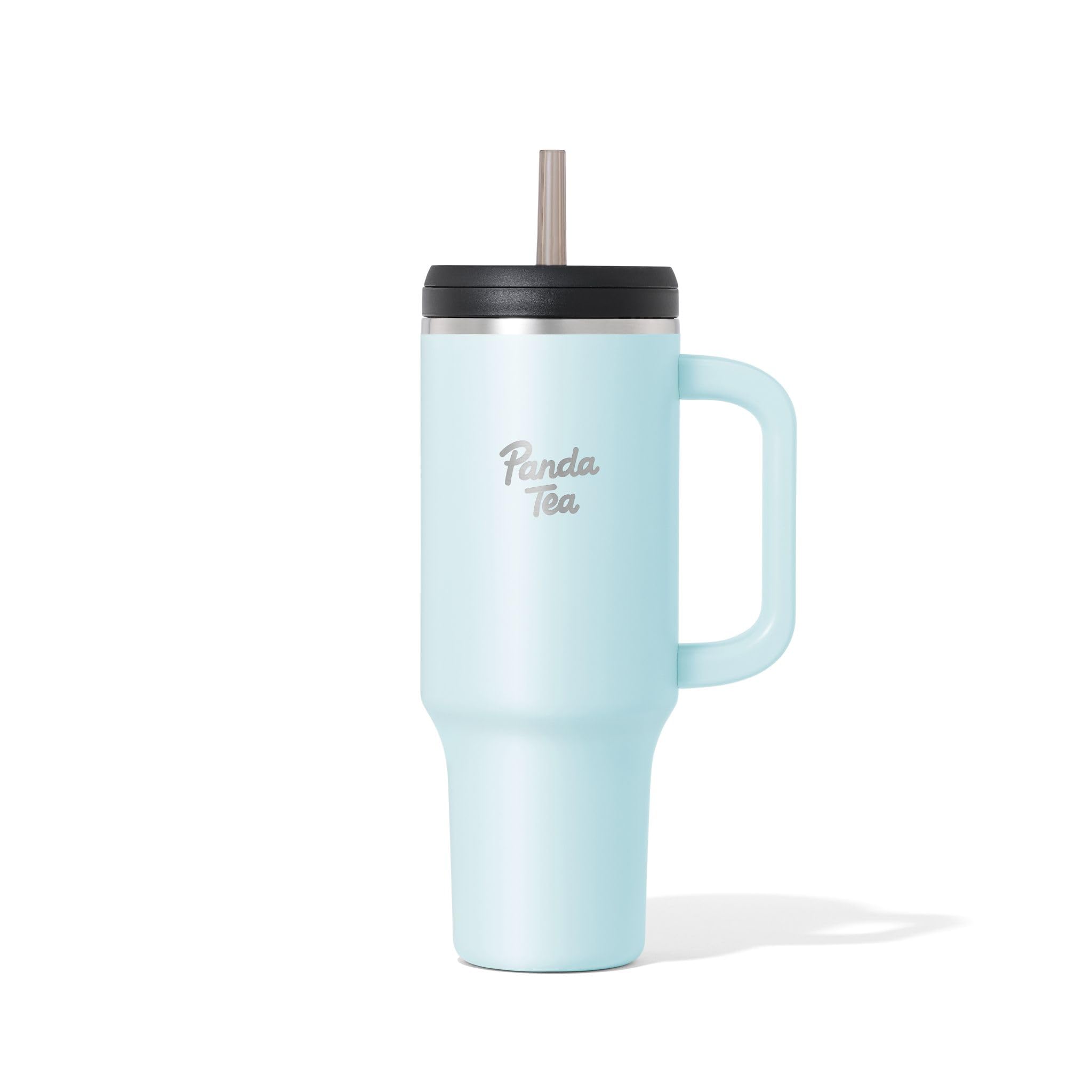 Panda Tea - Mug XXL avec Paille - 1180 mL - Bleu - Gourde Inox isotherme avec Paille – Boissons Chaudes & Froides - Bouteille Double Paroi – Gourde Grande Capacité
