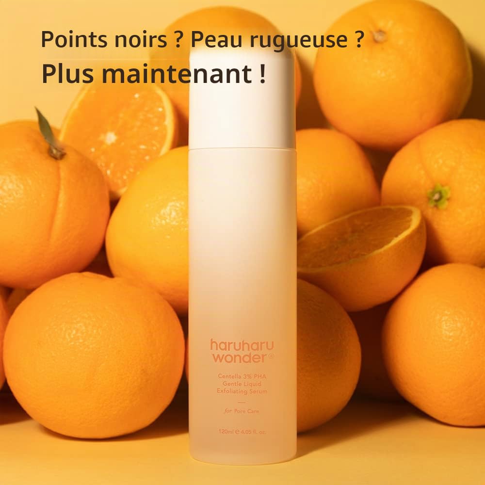 Haruharu Wonder | Centella 3% PHA Sérum Exfoliant Liquide Doux 4.06 fl oz / 120ml | Serum exfoliant | Produit hypoallergénique avec des PHA | Produit végétalien et sans cruauté animale | EWG Green