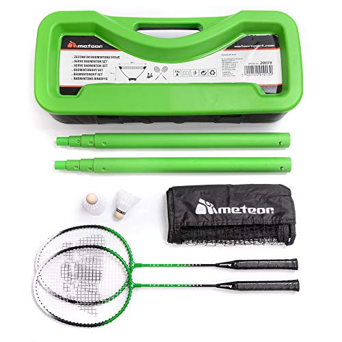 Relaxdays Set Badminton Con Borsa, 2 Palline Robuste, Volano Per Bambini &amp; Adulti, Sport Da