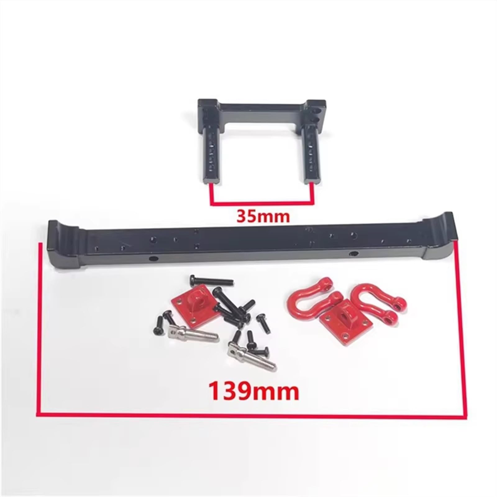 Paraurti RC per MN128 1/10 rc Car Paraurti Anteriore E Posteriore Metallo con Gancio di Traino Parti Aggiornamento Accessori