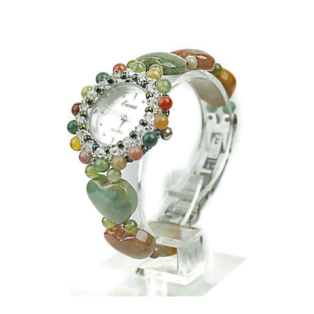 HZLY Ladies ' Watch Crystal Stone Agate Bracelet Watches Women's Heart-Shaped Waterproof Fashion Quartz Watches