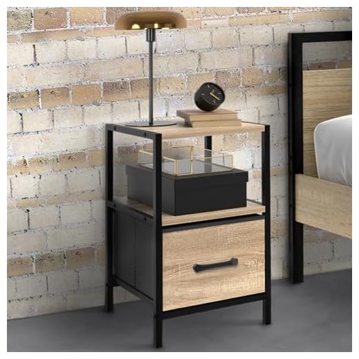 IDMarket - Lot de 2 Tables de Chevet Utah 1 tiroir et 1 Niche