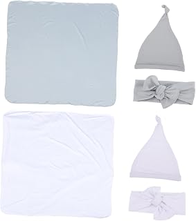 Toddmomy 2 Conjuntos De Toalha De Bebê Saco De Dormir Conjunto De Roupa De Bebê Menino Conjunto De Scrunchie Conjunto De Scrunchie Para Bebê Enfaixe Cobertor De Bebê Menina Recém-Nascido