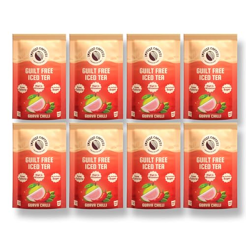 Image of Impulse Coffees Guilt Free Iced Tea Guava Chilli | Iced Tea Powder Drink Mix | Zero Refined Sugar, Sweet & Spicy, Low Calorie | 20g x 40 Sachets (800g)