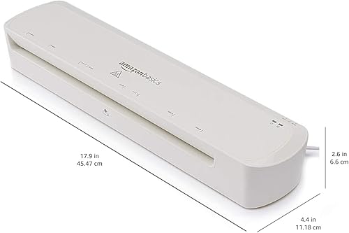 Miniatura 4 de Amazon Basics Máquina laminadora térmica de 12 pulgadas, fácil de usar para oficina en casa o escuela, 12 pulgadas, color blanco