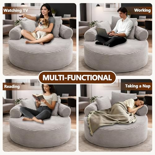 Sillón Plegable Peluche Gris claro miniatura 4
