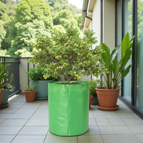 Image of HDPE UV Treated 340 GSM Plant Growing Bags for Terrace Gardening Easy to Use 15 x 18 Inch - Pack of 2