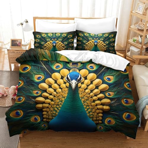 Housse de couette paon 3D pour transformer votre chambre - 3