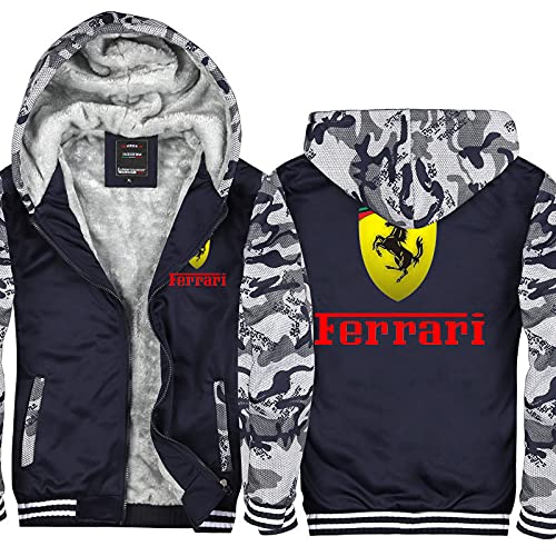 SPONYBORTY Hombre Hoodie Terciopelo Ferr-ARI Sudaderas Chaqueta Cálida Informal Cover