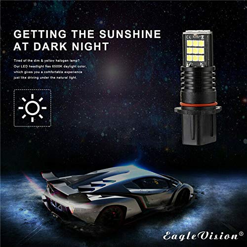 Riloer Lampadine LED per auto, 2PCS P13W 1200LM 6000K Lampadine fendinebbia/Luci di marcia diurna per veicoli auto, luce bianca