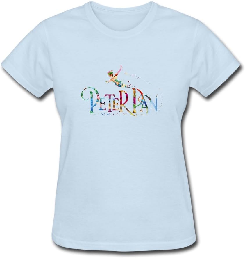 DeMai Women Custom Printed Brand Tee Shirts/2015 Peter Pan Large SkyBlue