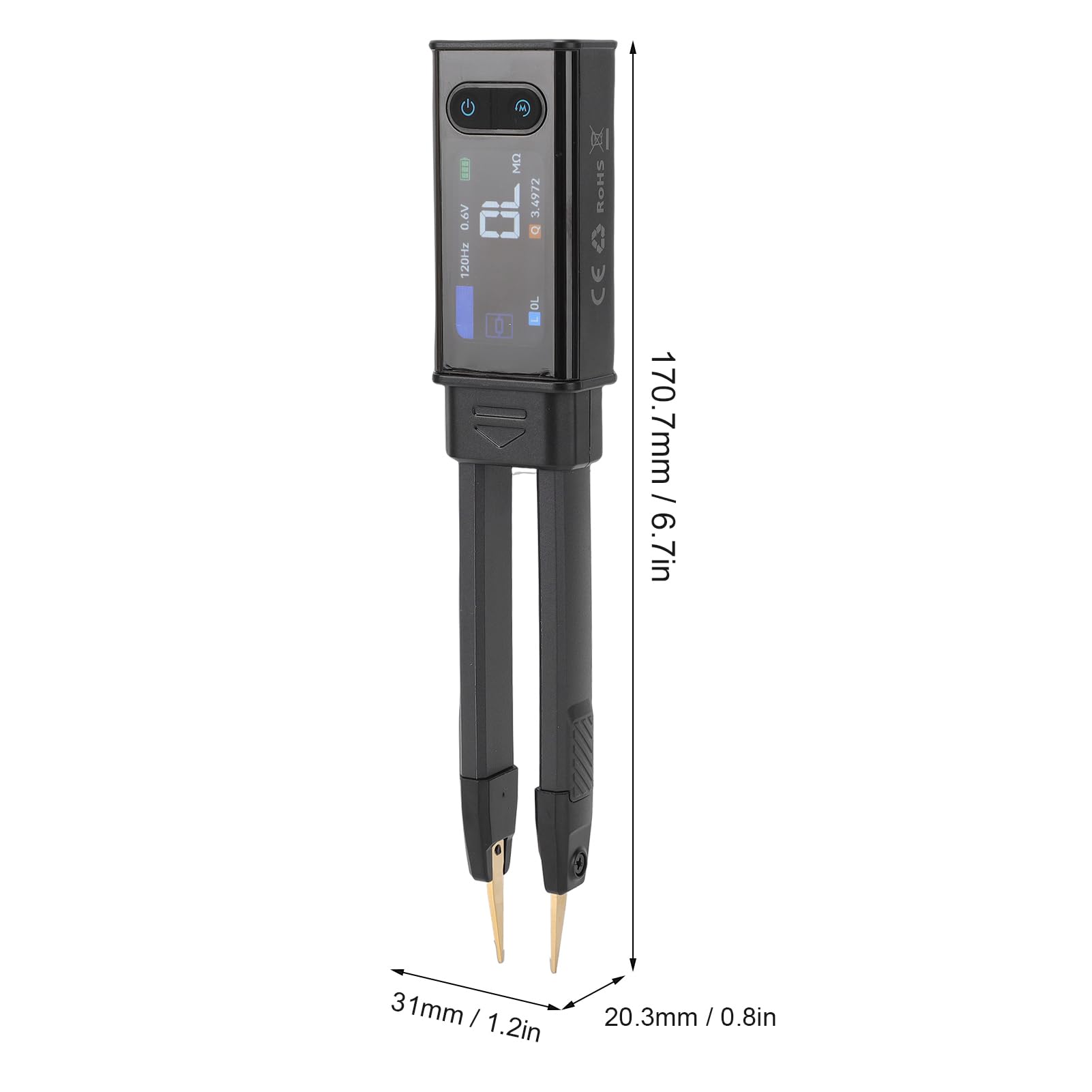 XUMIUZIY Tester per Componenti Elettronici Test Affidabili per Ingegneri Elettronici Professionisti Tester per Componenti ABSSMD per Condensatori Elettrolitici da RF a Grandi Schermi da 1,47 Pollici