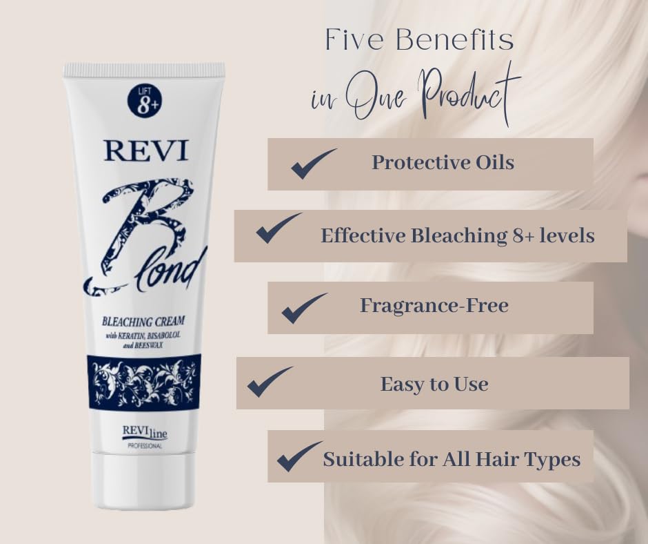 Reviline Reviblond hair bleaching bleach cream professional whitening lightening 8+ levels 300g - Image 3