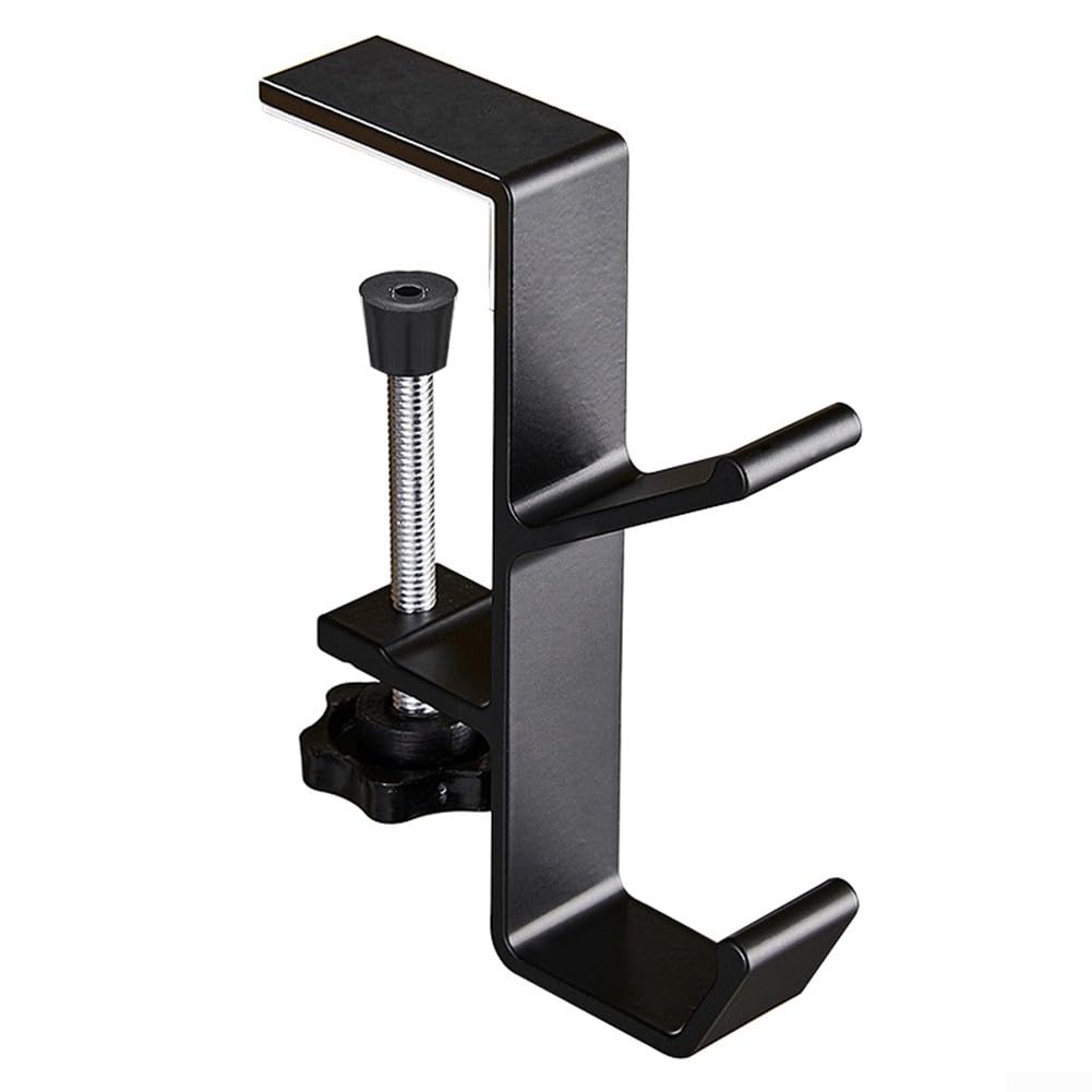 Set di 4 ganci per camino, resistenti e regolabili, a doppio strato, per calze di Natale, colore nero