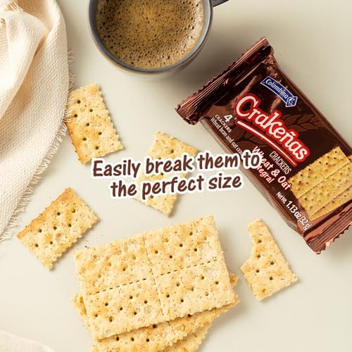 Miniatura 7 de Colombina Crakeñas - Galletas de trigo y avena  6 paquetes de galletas saladas prémium envueltas individualmente con 4 galletas cada una (24