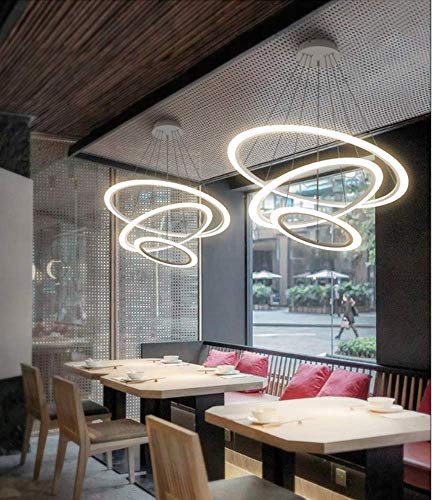 Chandelier LED Creative Round Ring d'architecte rouge pour grand hôtel