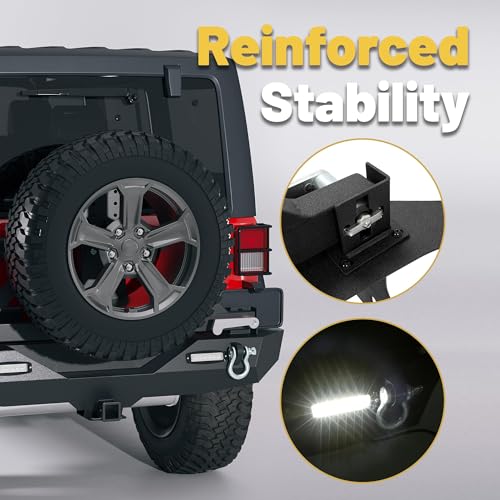 Image of ECOTRIC Steel Rear Bumper Compatible with 2007-2018 Jeep Wrangler JK