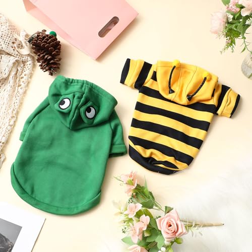 Disfraz para perro y gato sudaderas rana y abeja M miniatura 4