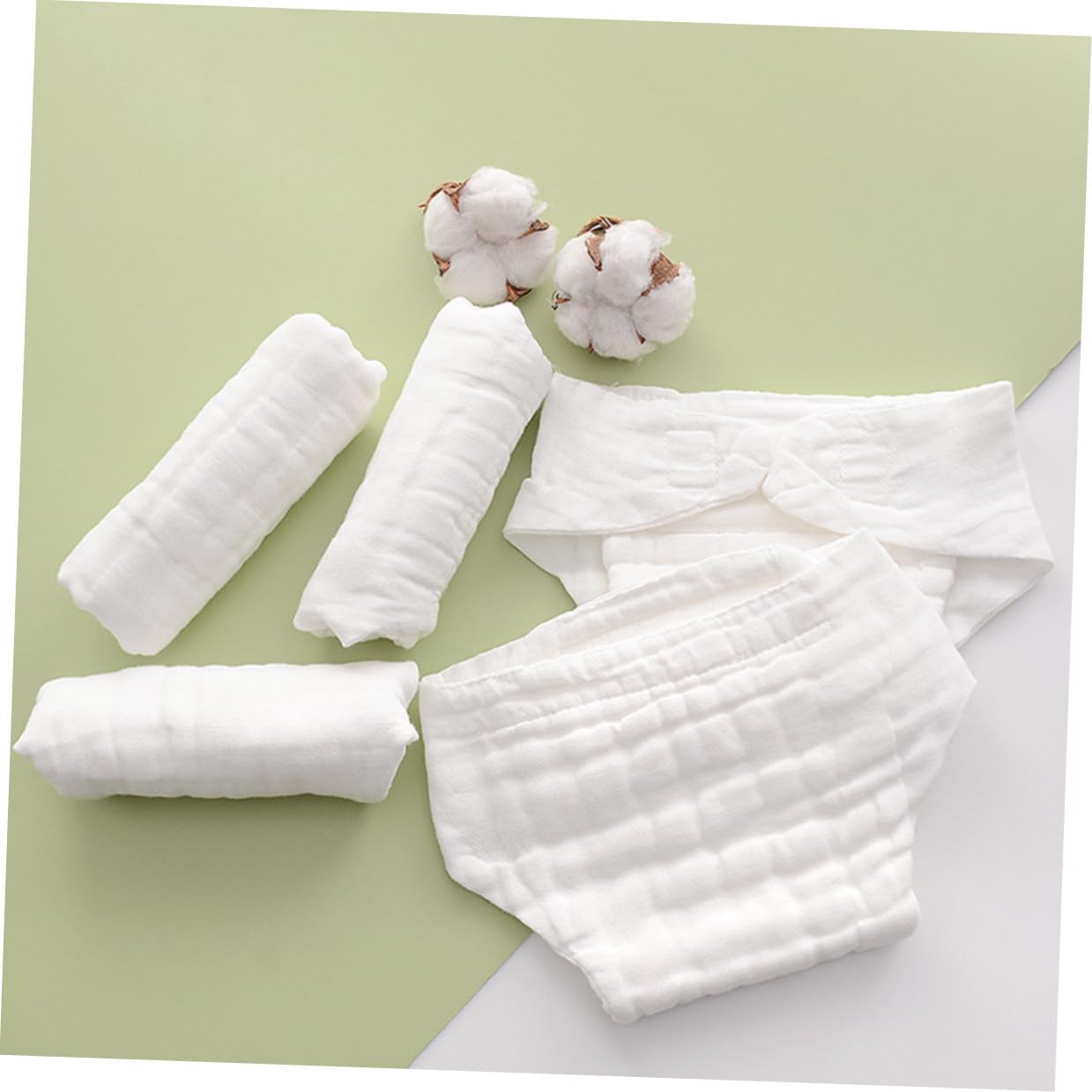 Pañal de Algodón Reutilizable para Ñiño, 5 Piezas, Talla M Blanco