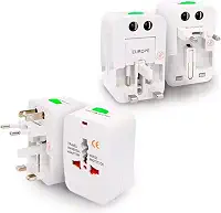 Kit 2 Adaptador Tomada Universal Padrão Internacional 150 Países Viagem Bivolt Para Viagens EUA Europa Ásia UK Reino Unido Brasil Argentina Original