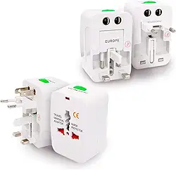 Kit 2 Adaptador Tomada Universal Padrão Internacional 150 Países Viagem Bivolt Para Viagens EUA Europa Ásia UK Reino Unido Brasil Argentina Original