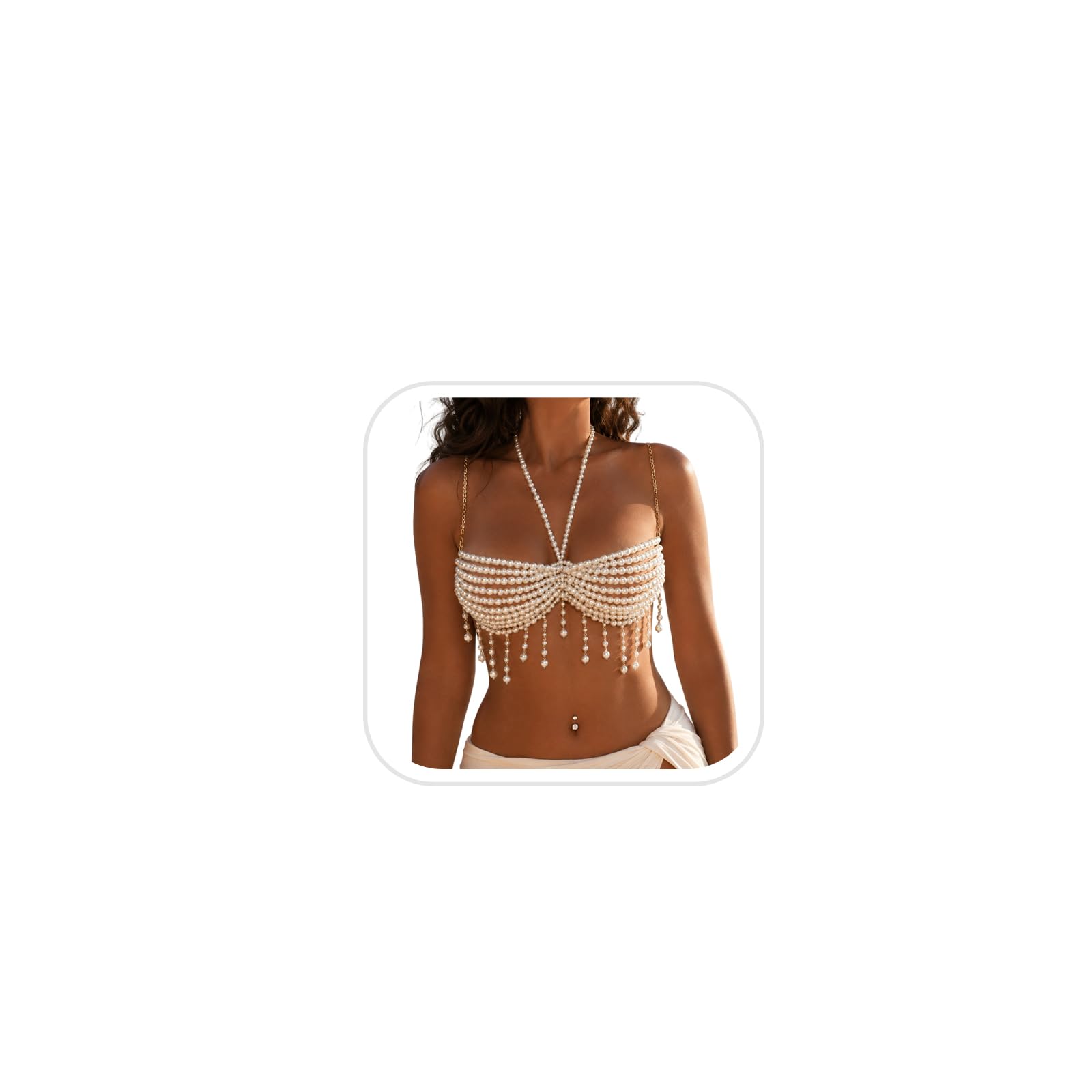 Photo 1 of KYHNG Pearl Body Chain Necklace - Gold