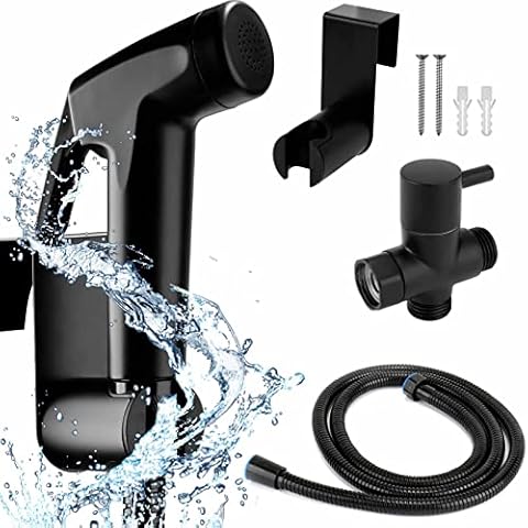 Bidet Sprayer Set, Handheld Bidet Sprayer Stainless Steel Bidet Toilet Attachment Baby Cloth Diaper Washer Cleaning Shower Head with Wall Bracket Hose Set Cover