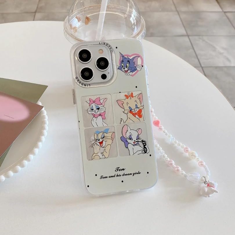 Image of Peeperly Back Cover Case for iPhone 13 Pro Max Scratch Resistant Anti-Slip TPU Shockproof Protective Durable Lively Cartoon Collage Fun Art Case for Girls & Women