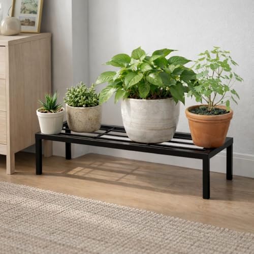Kundi Plant Stand for Balcony Decoration | Anti-Rust Metal Pot Stand for Indoor & Outdoor Plants | Garden Flowerpot Stand | Black | 24 Inch | (Pack of 4) (Pack of 1)